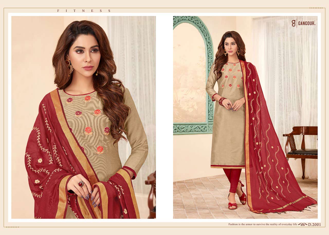 Gangour Blossom Vol 2 Long Slub Casual Wear Suits Gangour Blossom Vol 2 Long Slub Casual Wear Suits